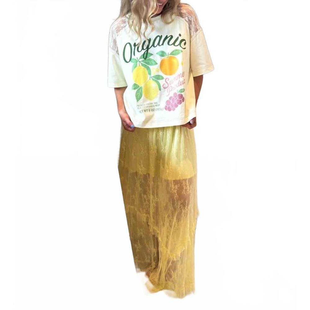 NEW BLAKELEY lace shoulders farm style tee in cream